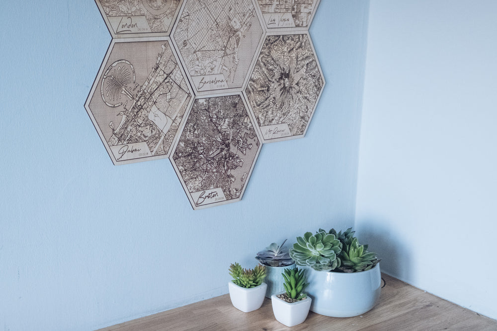 travel tiles. custom map art for your wall. 