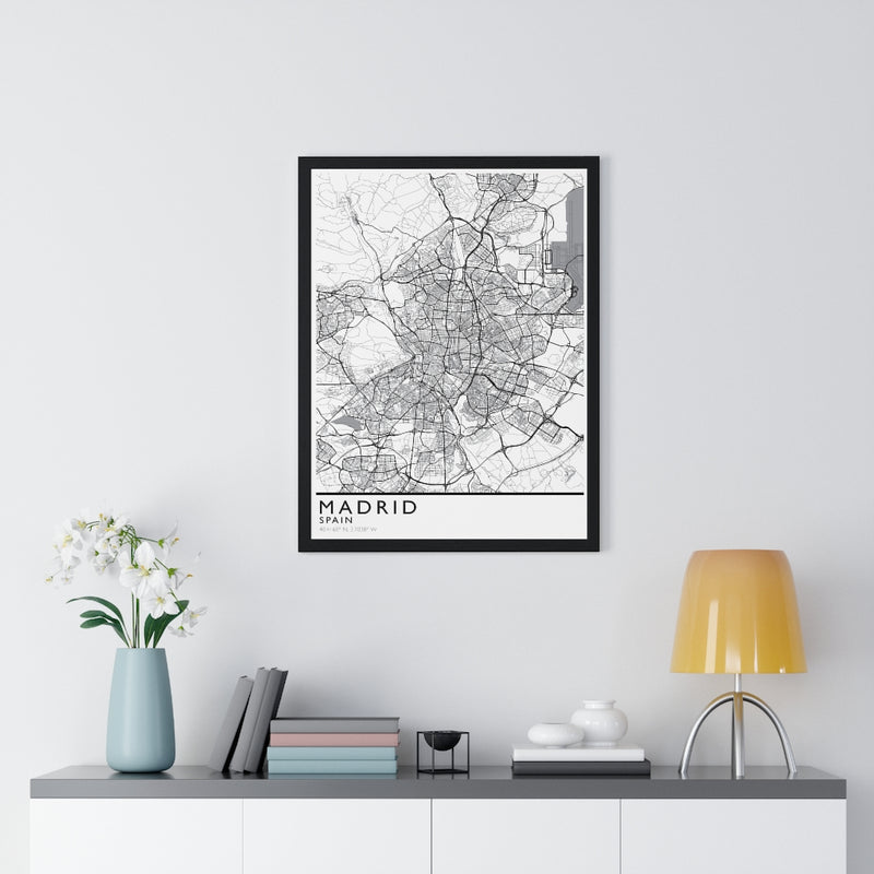 Custom Location City Print. Framed. Classic Style