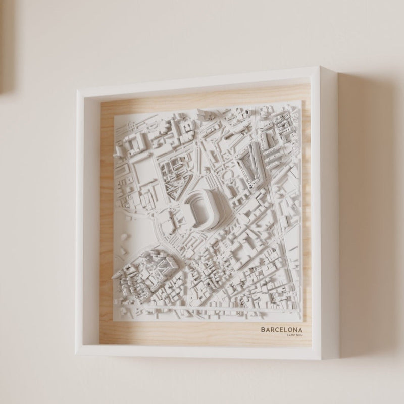 3d printed model of Barcelona camp nou