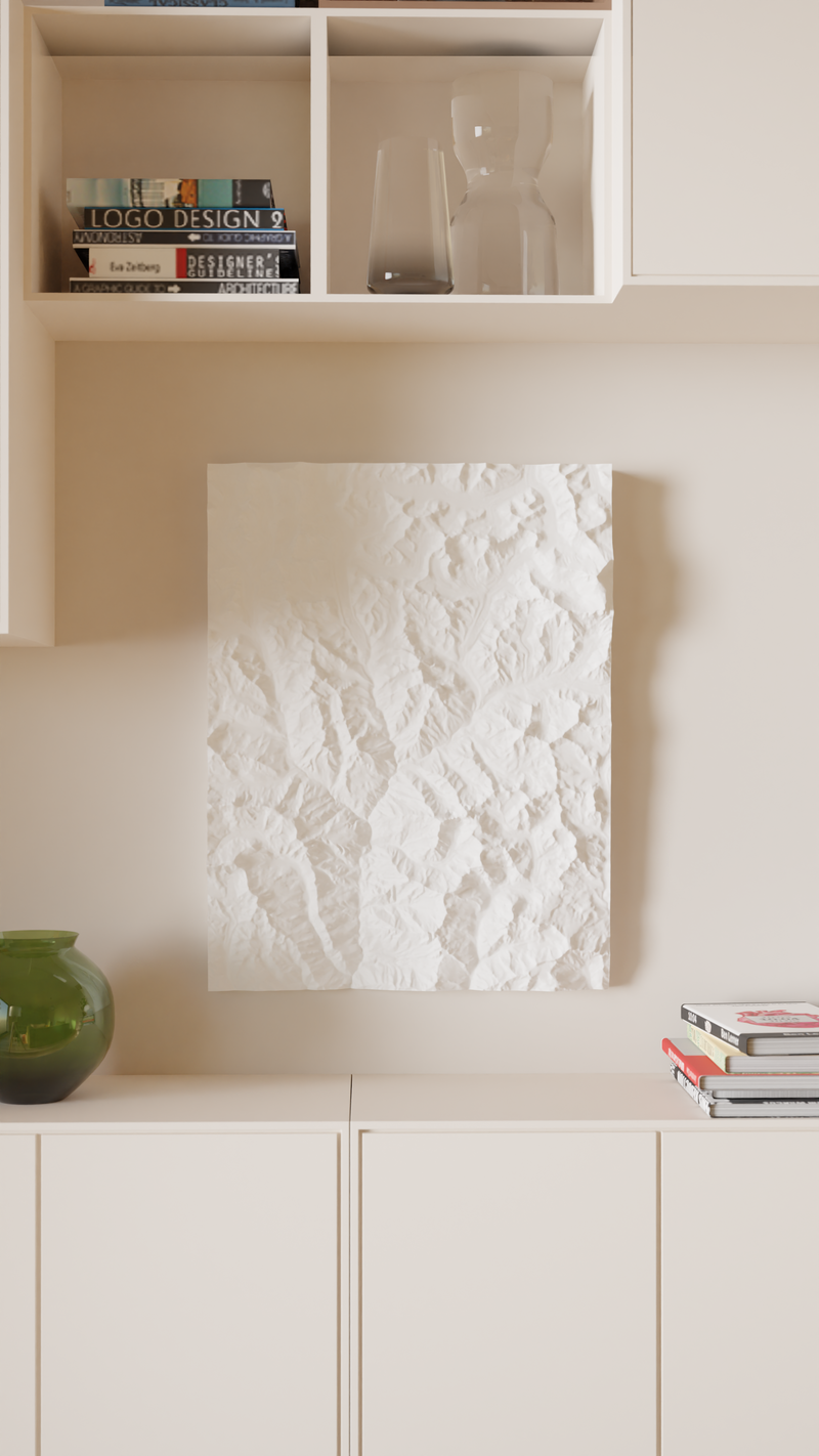 Everest Base Camp Trek Premium Magnetic Carved Topographic Wall Map – High Detail with custom Finishes