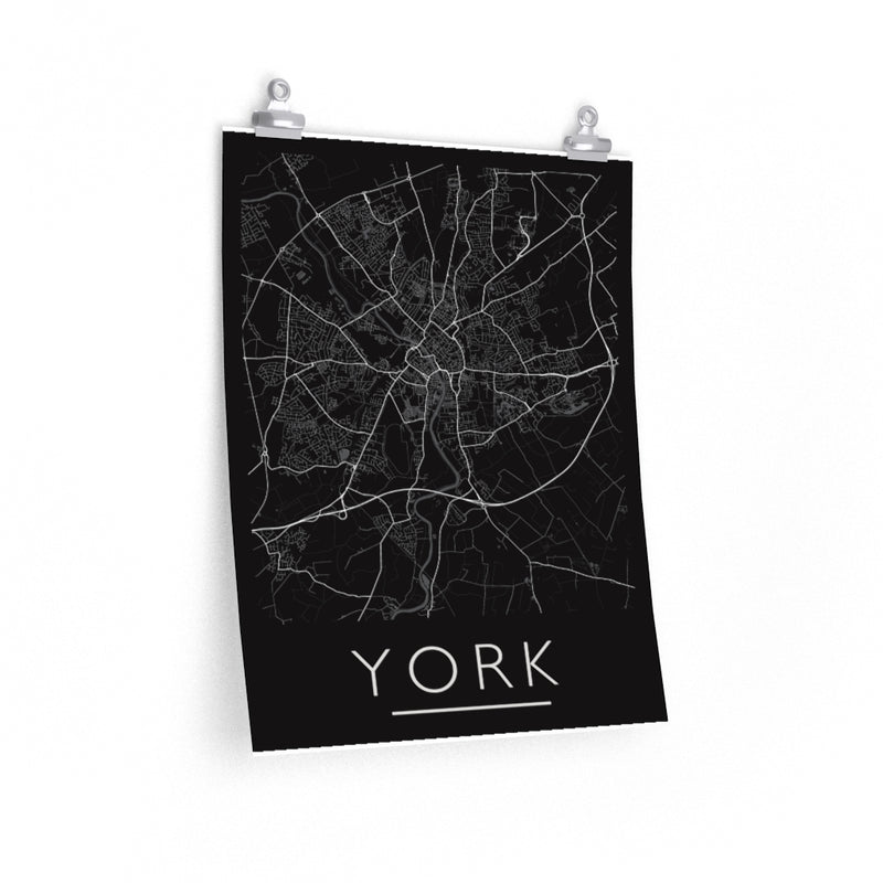 York Map Print. Unframed. Mono Style