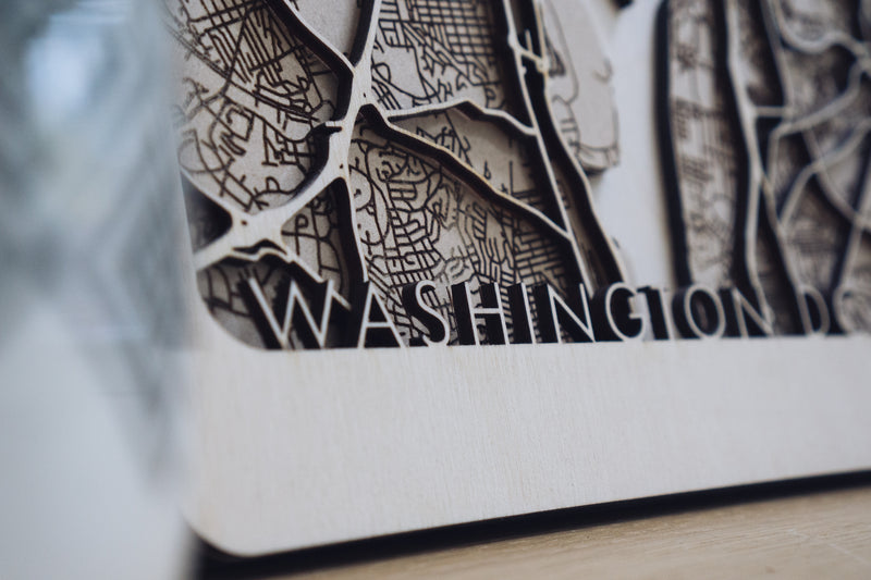 washington DC wood map