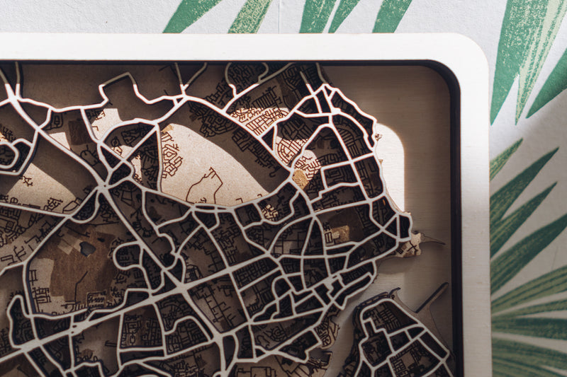 Newcastle laser cut map