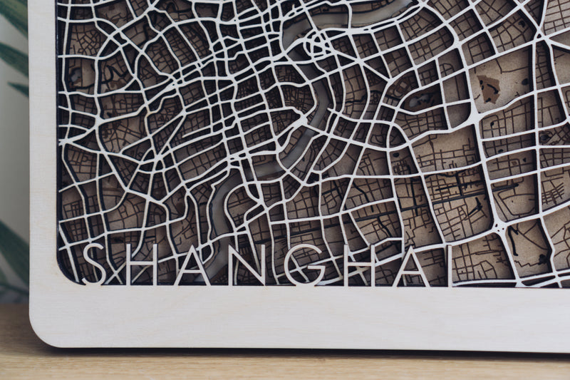 shanghair laser cut map