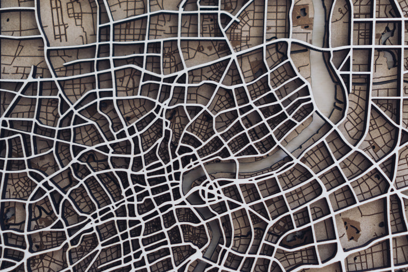 shanghair laser cut map