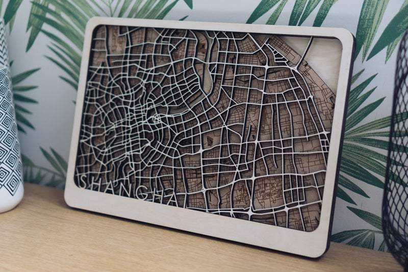 shanghair laser cut map