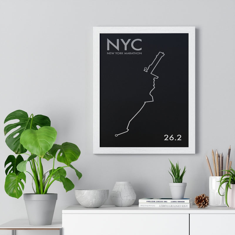 New York Marathon Print Framed. Minimal Style