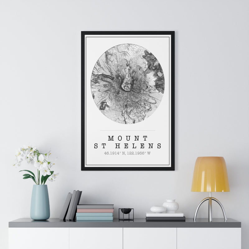 Custom Location Map Print. Framed. Circle Style