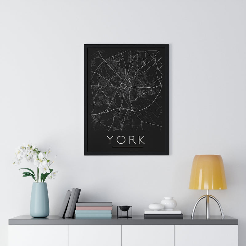 framed map print