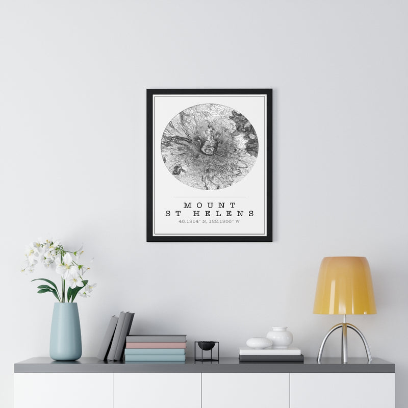 Custom Location Map Print. Framed. Circle Style