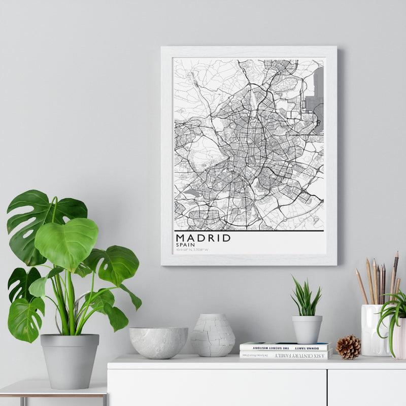 Madrid City Print Framed. Classic Style