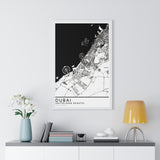 Dubai Map Print Framed. Classic Style