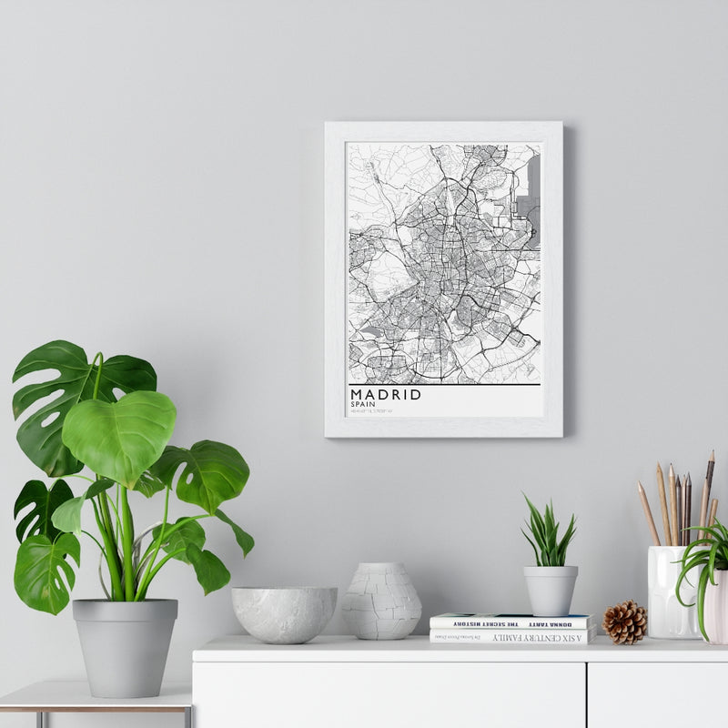 Madrid City Print Framed. Classic Style