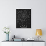 York Map Print. Framed. Mono Style