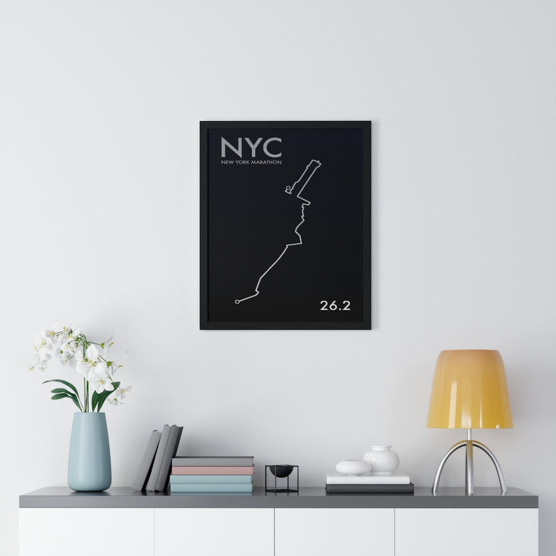 New York Marathon Print Framed. Minimal Style