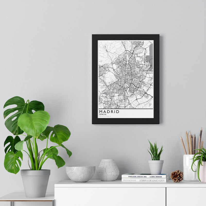 Madrid City Print Framed. Classic Style