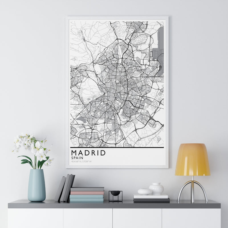 Madrid City Print Framed. Classic Style