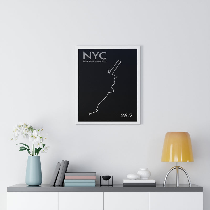 New York Marathon Print Framed. Minimal Style