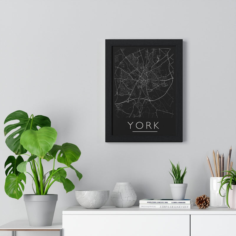 framed map print