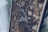 Boston Laser cut Wood Map