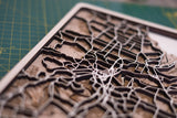 Brisbane Laser Cut Wood Map