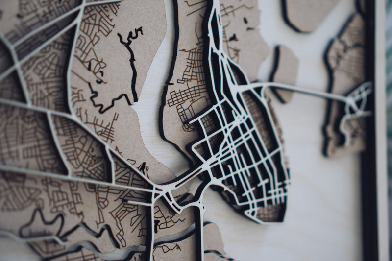 Charleston Laser Cut Wood Map