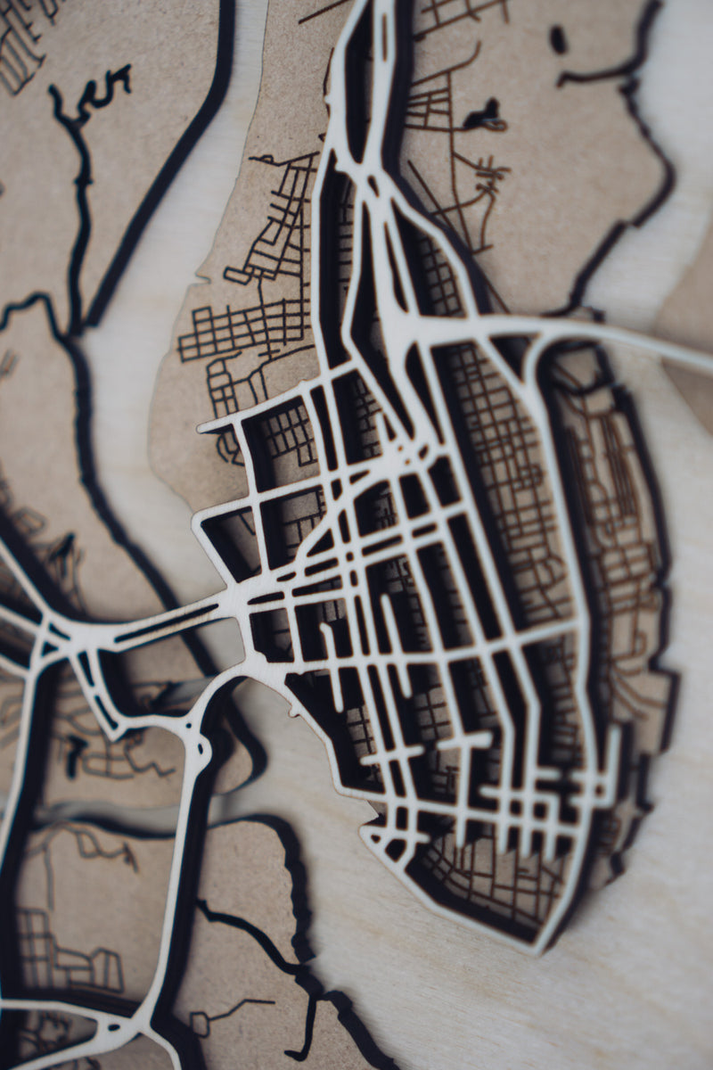 Charleston Wood Map Wall Art