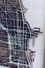 Chicago Wood Map Wall Art