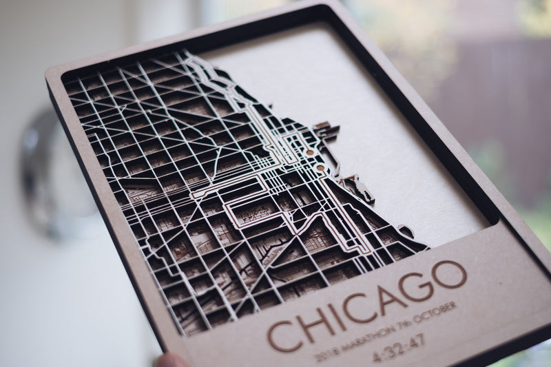 Chicago Marathon Wood Wall Art