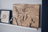 Custom Location Full Hardwood Topographic Carved Map