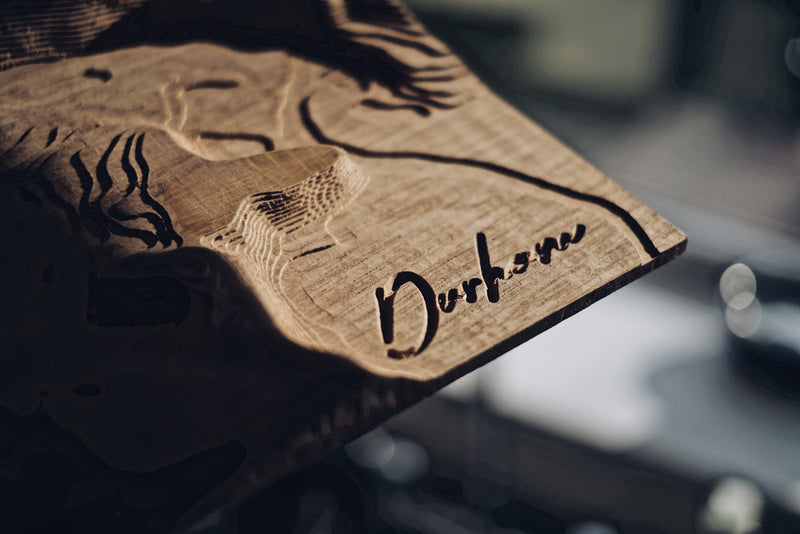 Custom Location Full Hardwood Topographic Carved Map