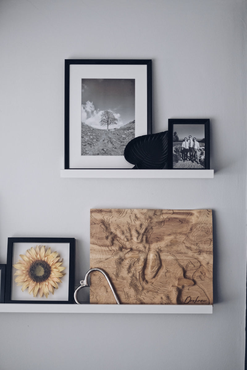 Custom Location Full Hardwood Topographic Carved Map