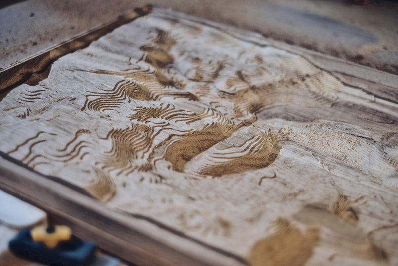 Custom Location Full Hardwood Topographic Carved Map