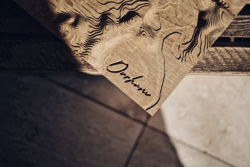 Custom Location Full Hardwood Topographic Carved Map