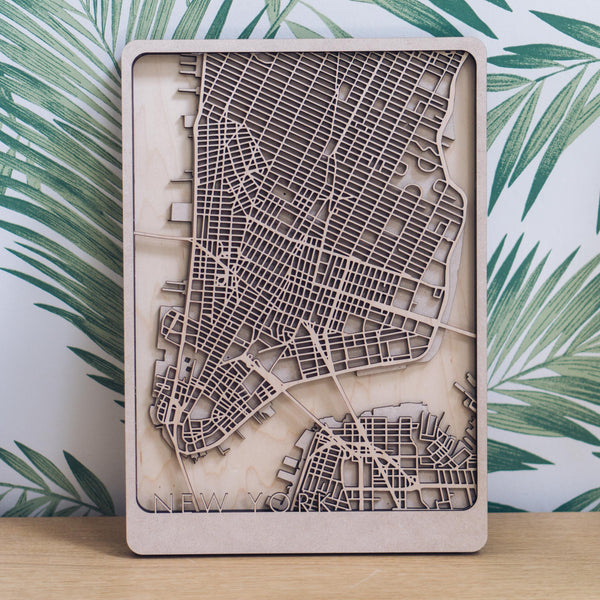 New York Laser Cut Map