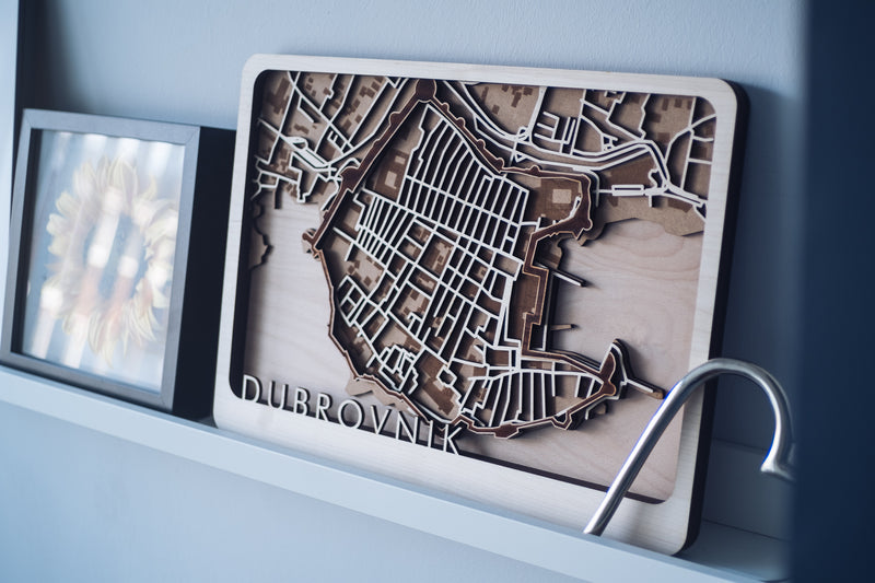 dubrovnik laser cut map