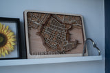 croatia laser cut map