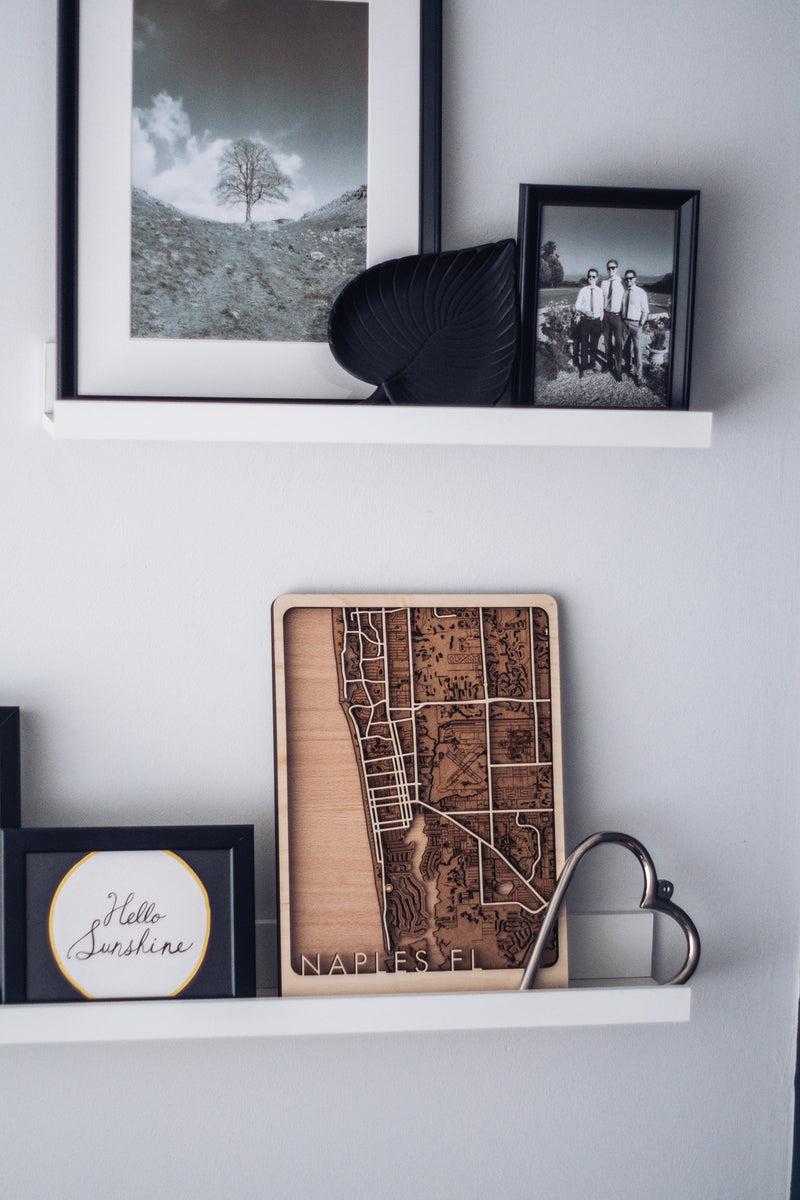 Naples laser cut map