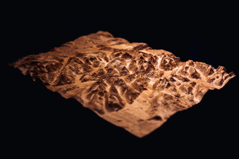 Arrochar Alps, Loch Lomond Full Hardwood Topographic Carved Map