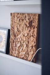 Mount Everest and Base Camp Full Hardwood Topographic Carved Map