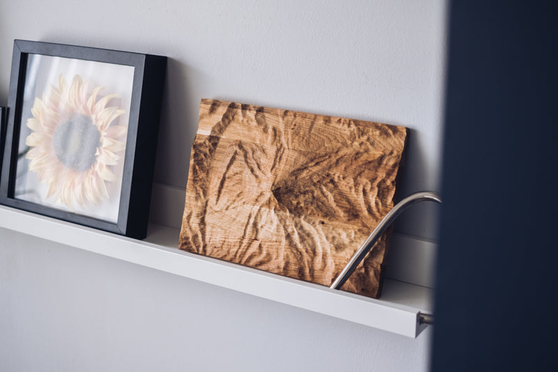 Mount Hood Topographic Carved Map. Oak Hardwood.