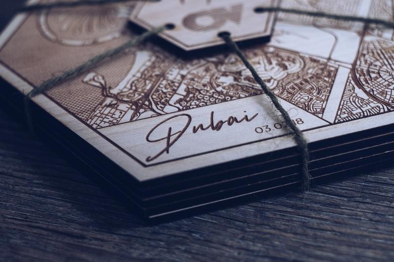 Travel Tiles. Custom Location Cartographic Tiled Wall Art