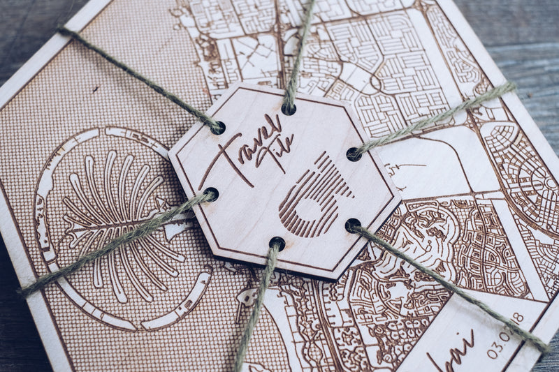 Travel Tiles. Custom Location Cartographic Tiled Wall Art