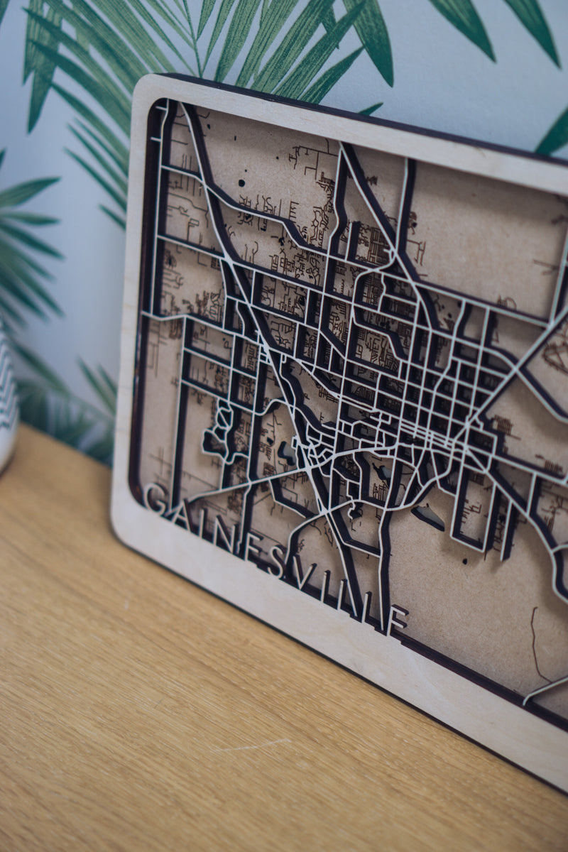 Gainesville Laser Cut Map