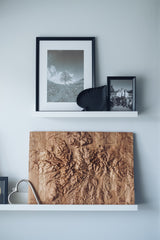Custom Location Full Hardwood Topographic Carved Map