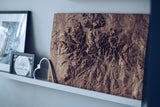 Custom Location Full Hardwood Topographic Carved Map