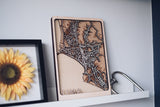 custom location Laser cut wood map