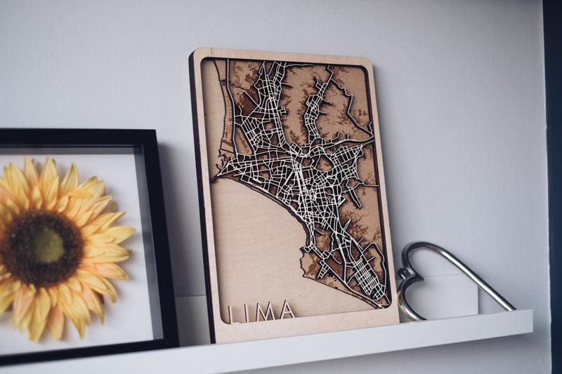 Lima laser cut Map