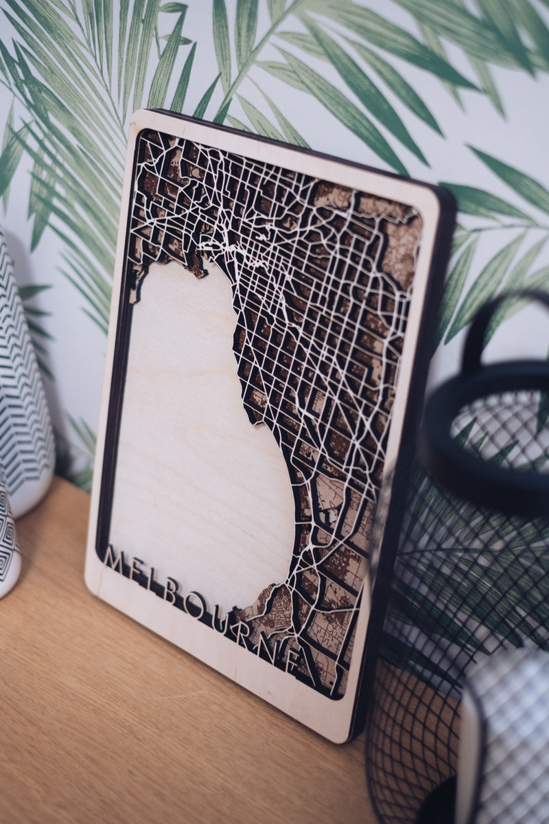Melbourne Laser Cut Map