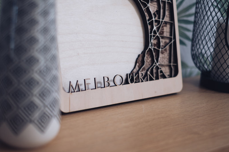 Melbourne Laser Cut Map